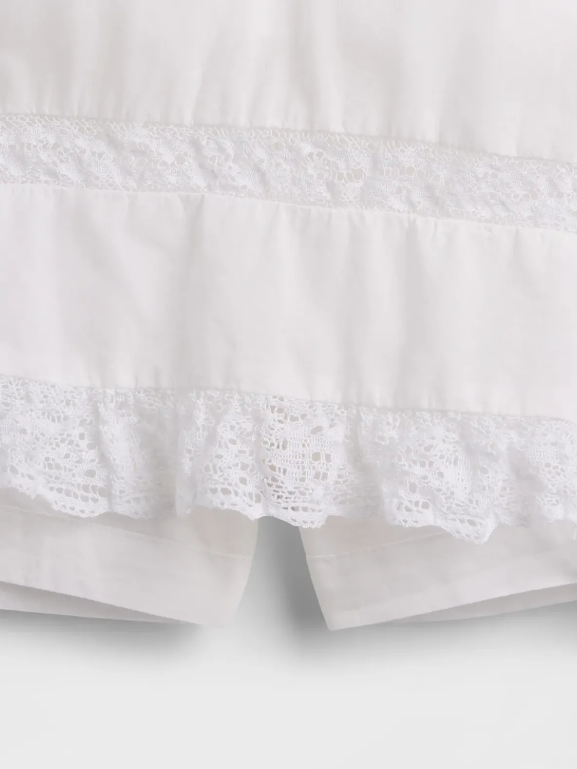 Pintuck Lace-Trim Easy Mini Skort