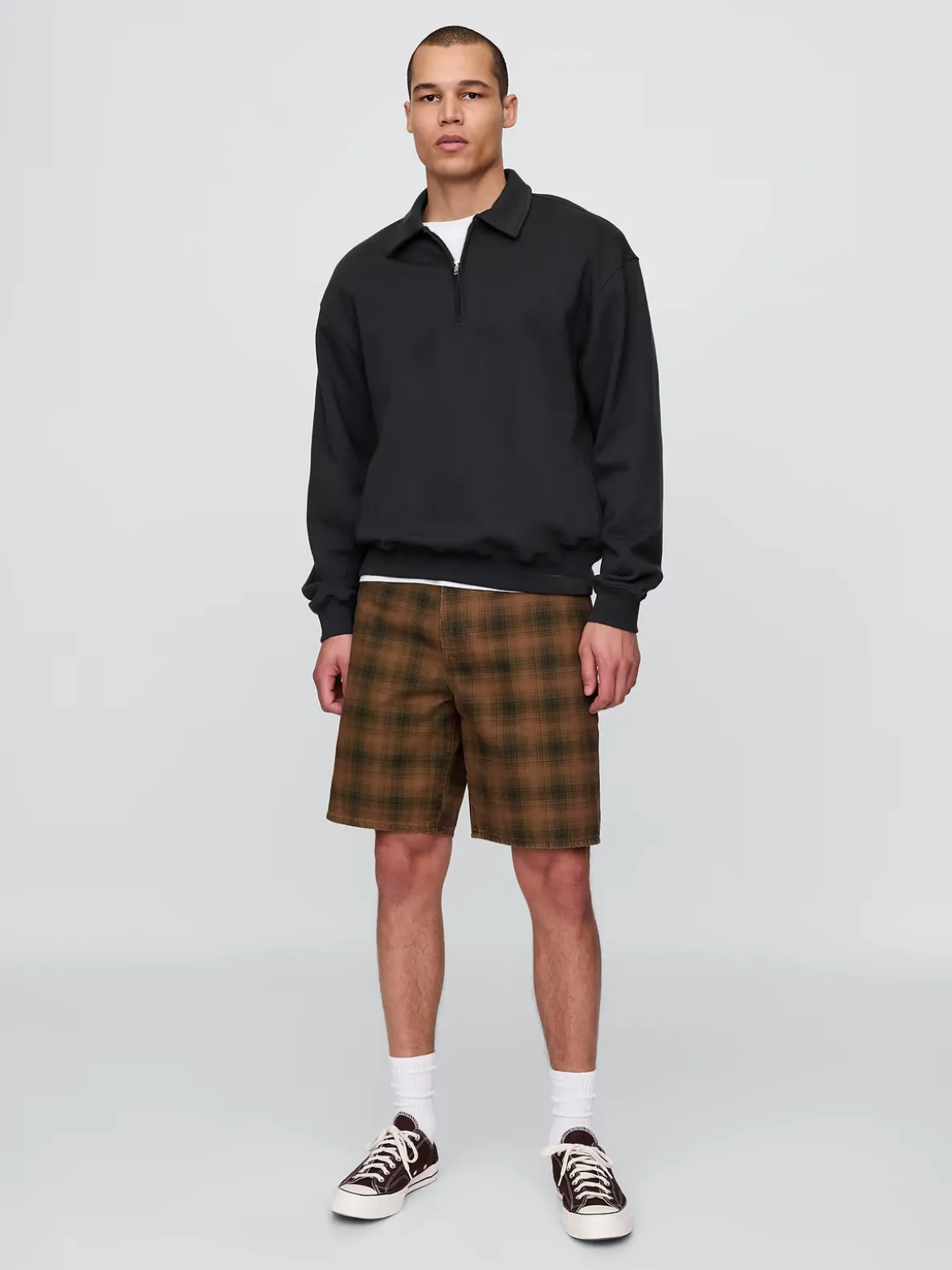 Plaid Canvas Shorts