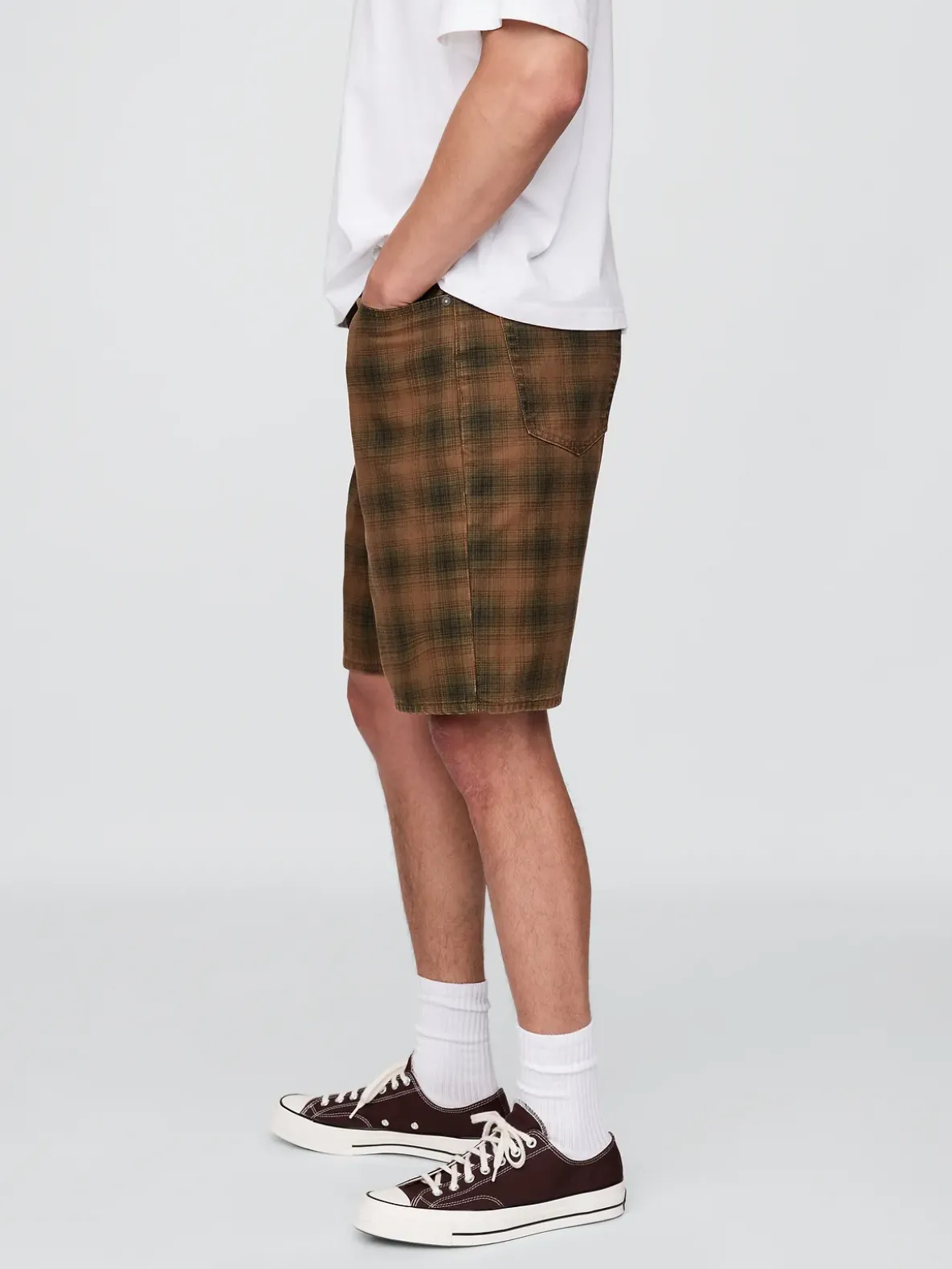 Plaid Canvas Shorts