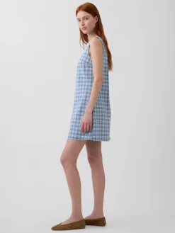Plaid Denim Mini Shift Dress