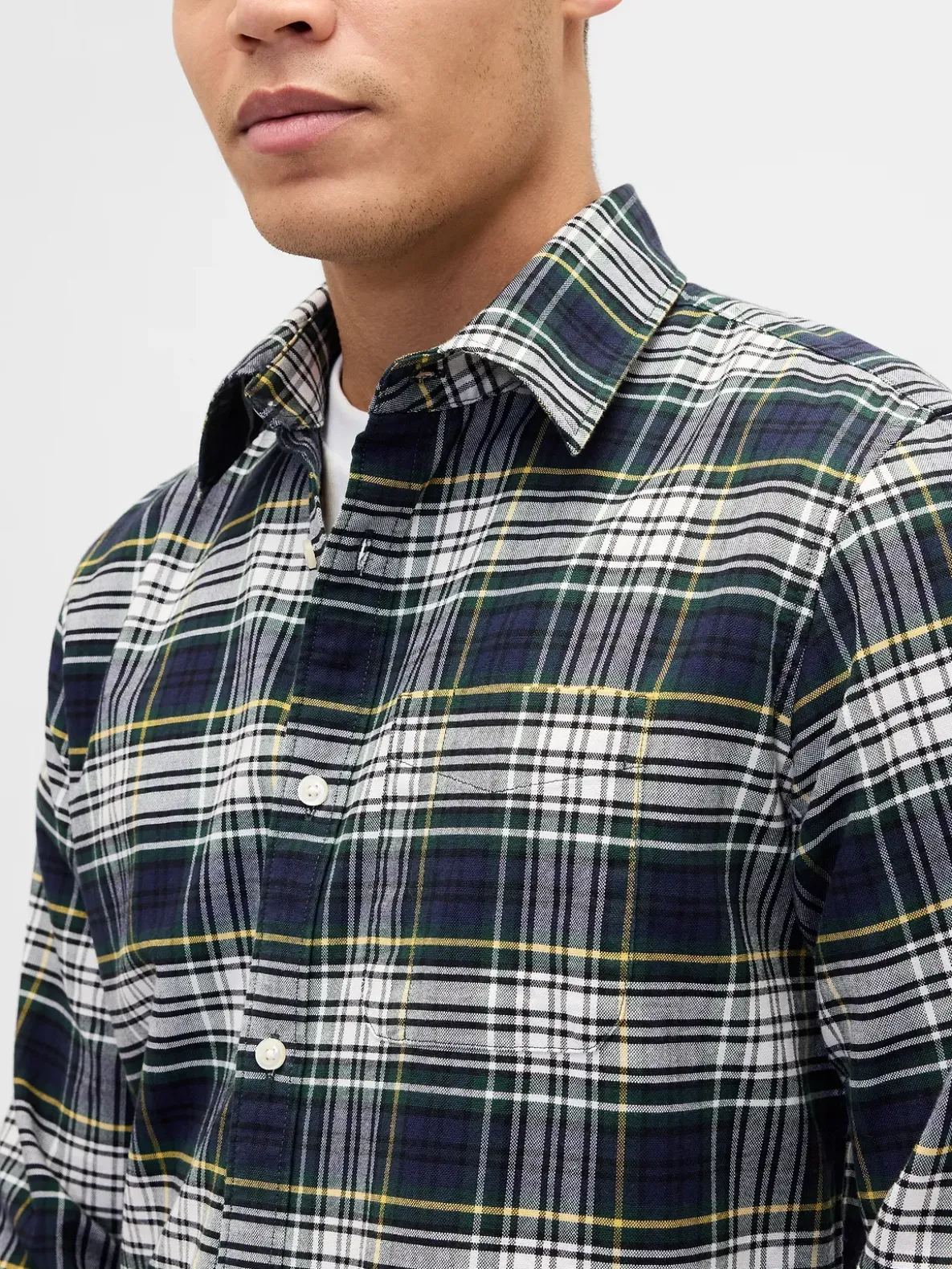Plaid Oxford Button-Down Shirt