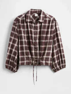 Plaid Tie-Waist Top