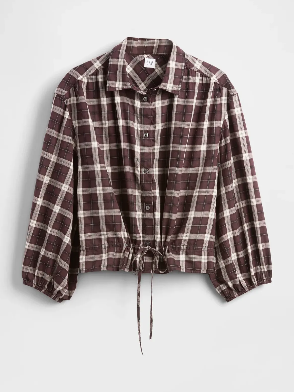 Plaid Tie-Waist Top