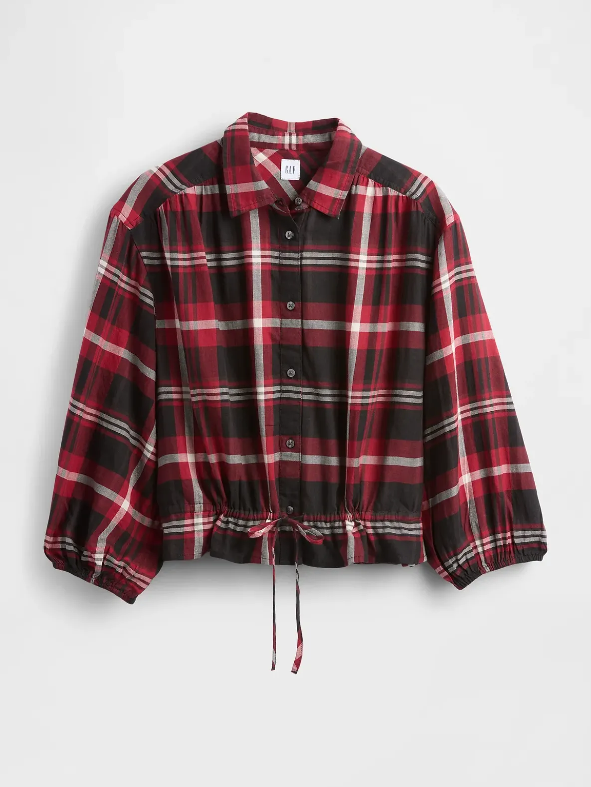 Plaid Tie-Waist Top