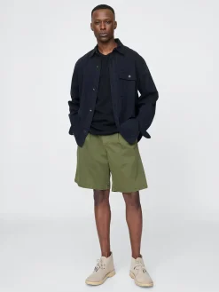 Pleated Khaki Shorts