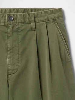 Pleated Khaki Shorts
