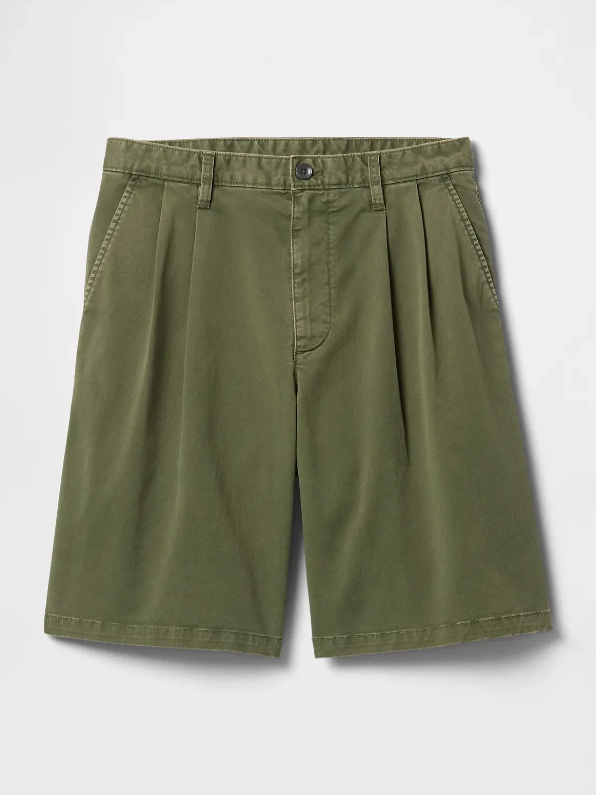 Pleated Khaki Shorts