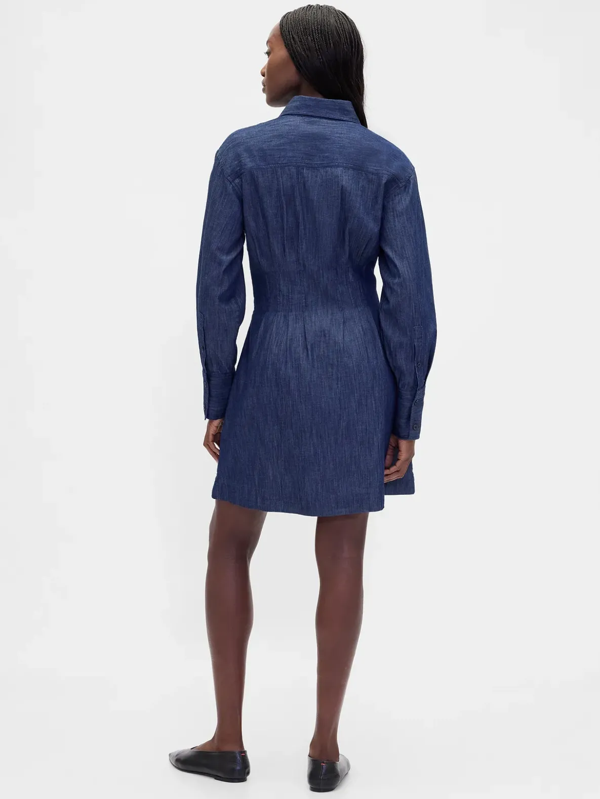 Pleated Mini Shirtdress