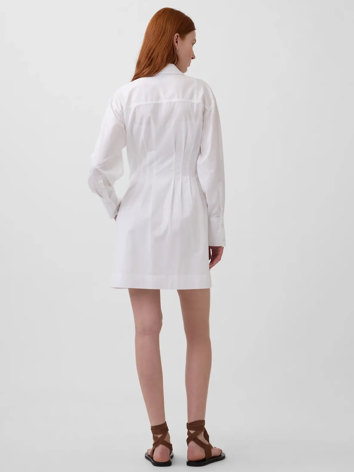 Pleated Mini Shirtdress