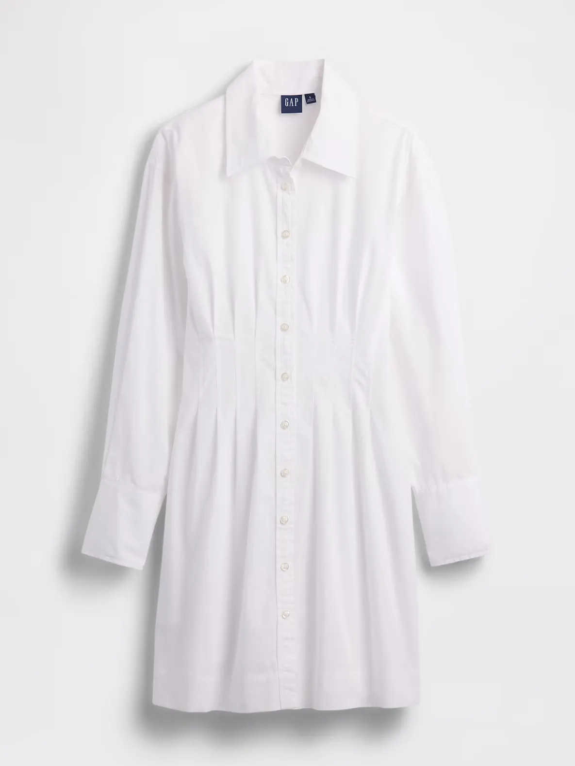 Pleated Mini Shirtdress
