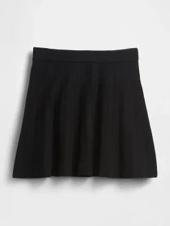 Pleated Mini Sweater Skirt