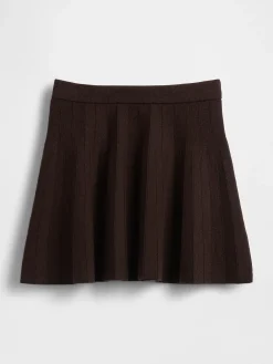 Pleated Mini Sweater Skirt