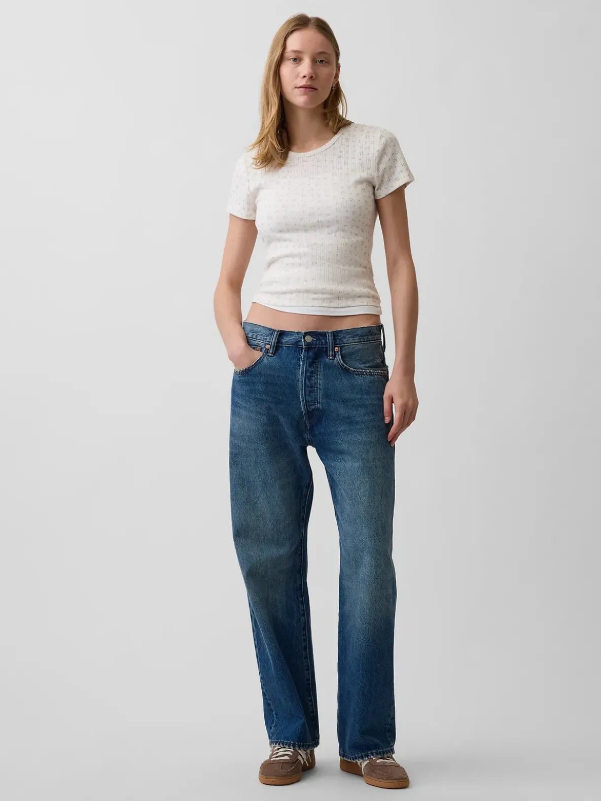 Pointelle Crewneck T-Shirt
