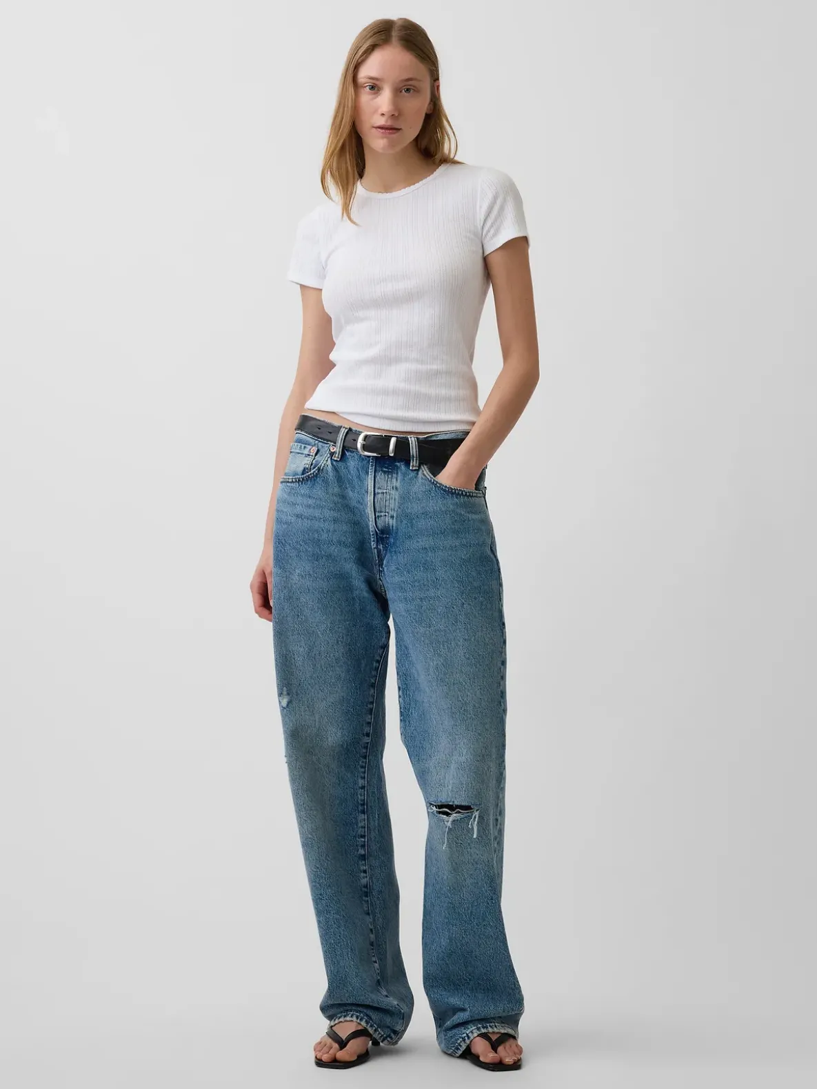 Pointelle Crewneck T-Shirt