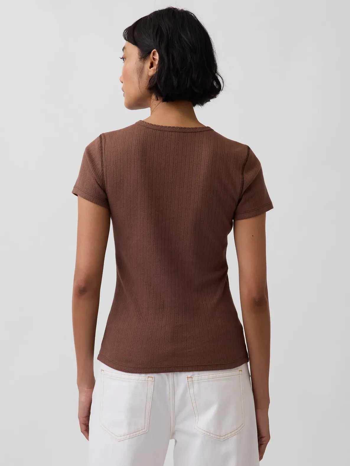 Pointelle Crewneck T-Shirt