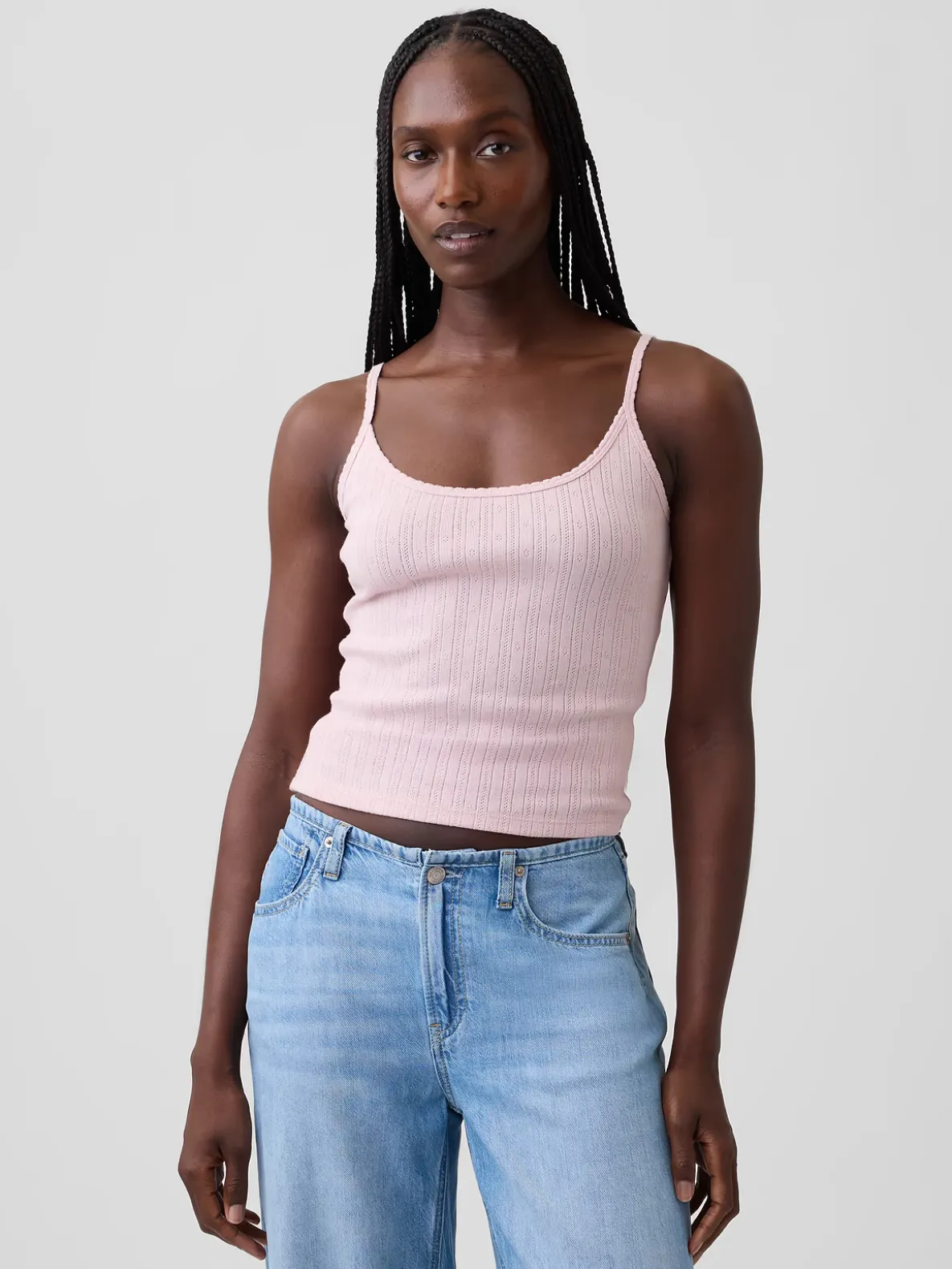 Pointelle Crop Cami