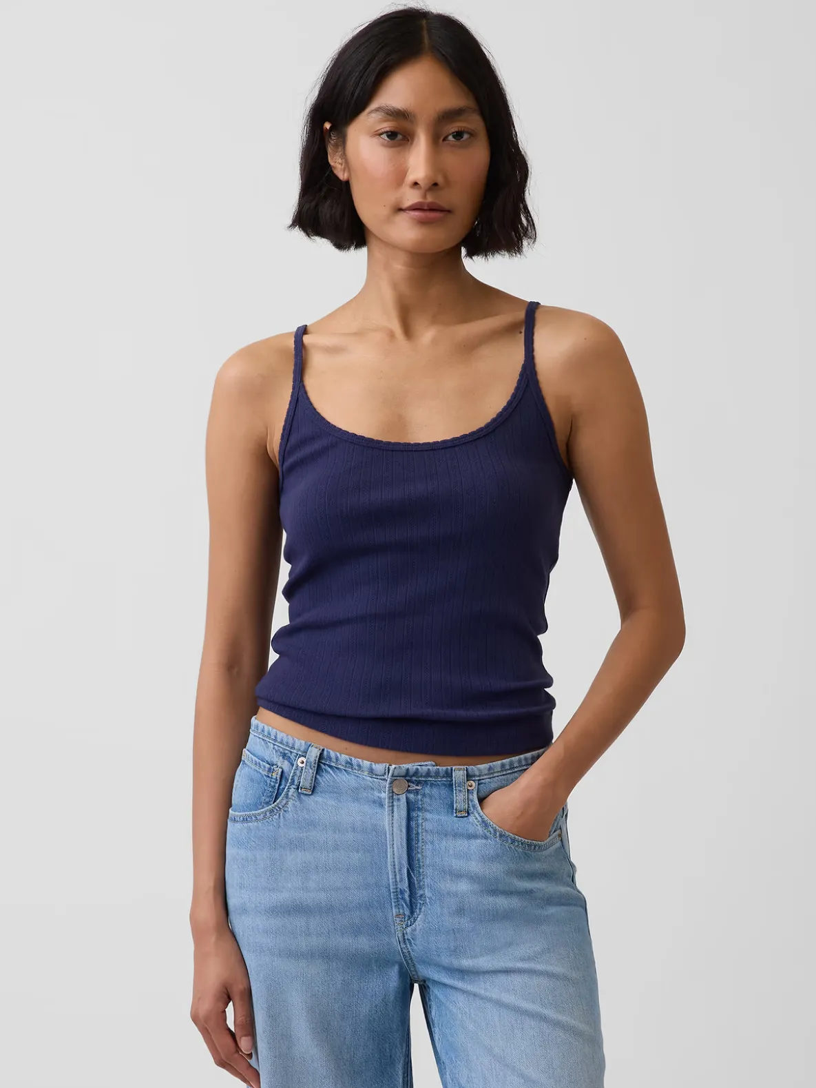 Pointelle Crop Cami