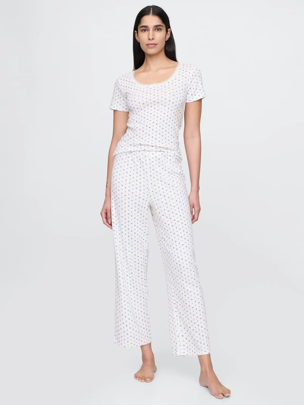 Pointelle Crop PJ Pants
