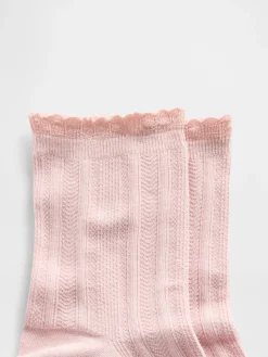 Pointelle Half Crew Socks
