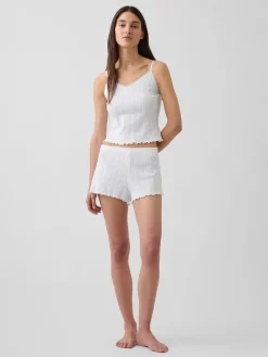 Pointelle Lettuce-Hem PJ Cami