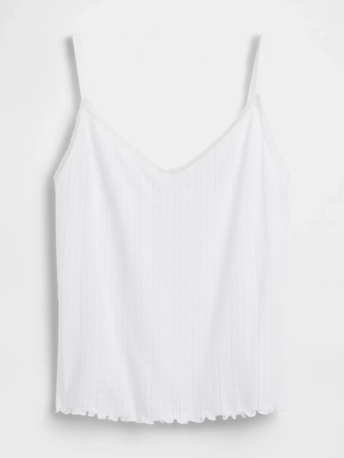 Pointelle Lettuce-Hem PJ Cami