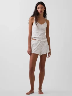 Pointelle Lettuce-Hem PJ Cami