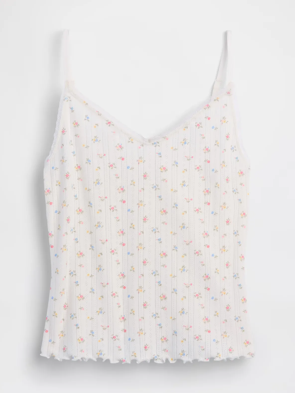 Pointelle Lettuce-Hem PJ Cami