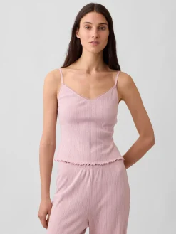 Pointelle Lettuce-Hem PJ Cami