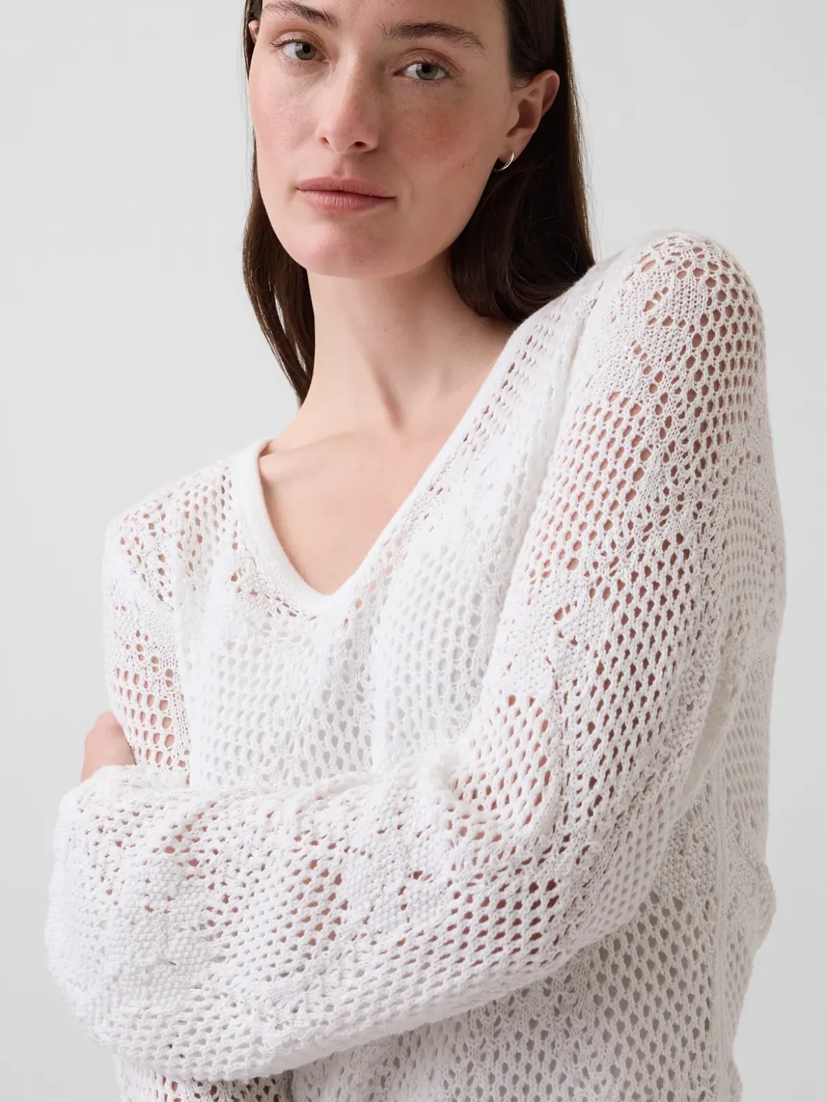 Pointelle Mini Sweater Dress