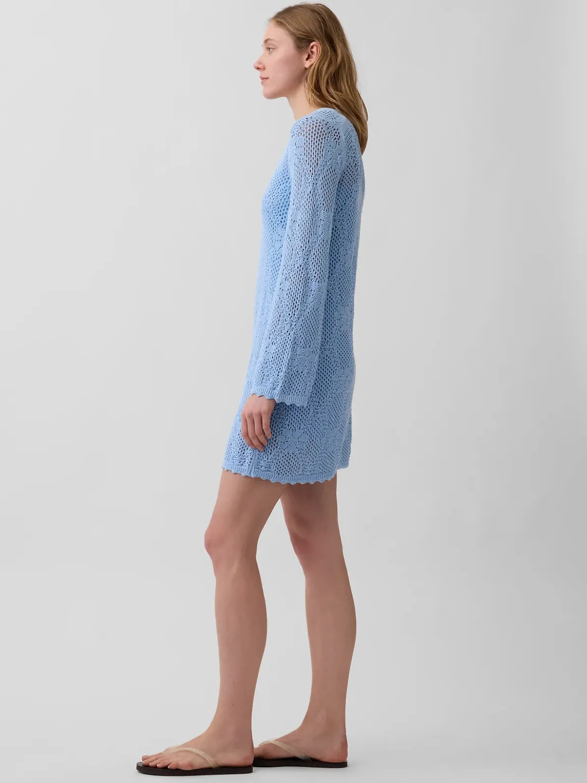 Pointelle Mini Sweater Dress