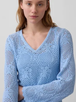 Pointelle Mini Sweater Dress