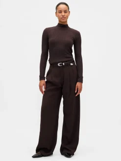 Pointelle Rib Crop Turtleneck