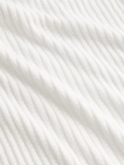 Pointelle Rib Crop Turtleneck