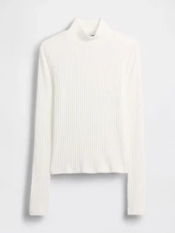 Pointelle Rib Crop Turtleneck