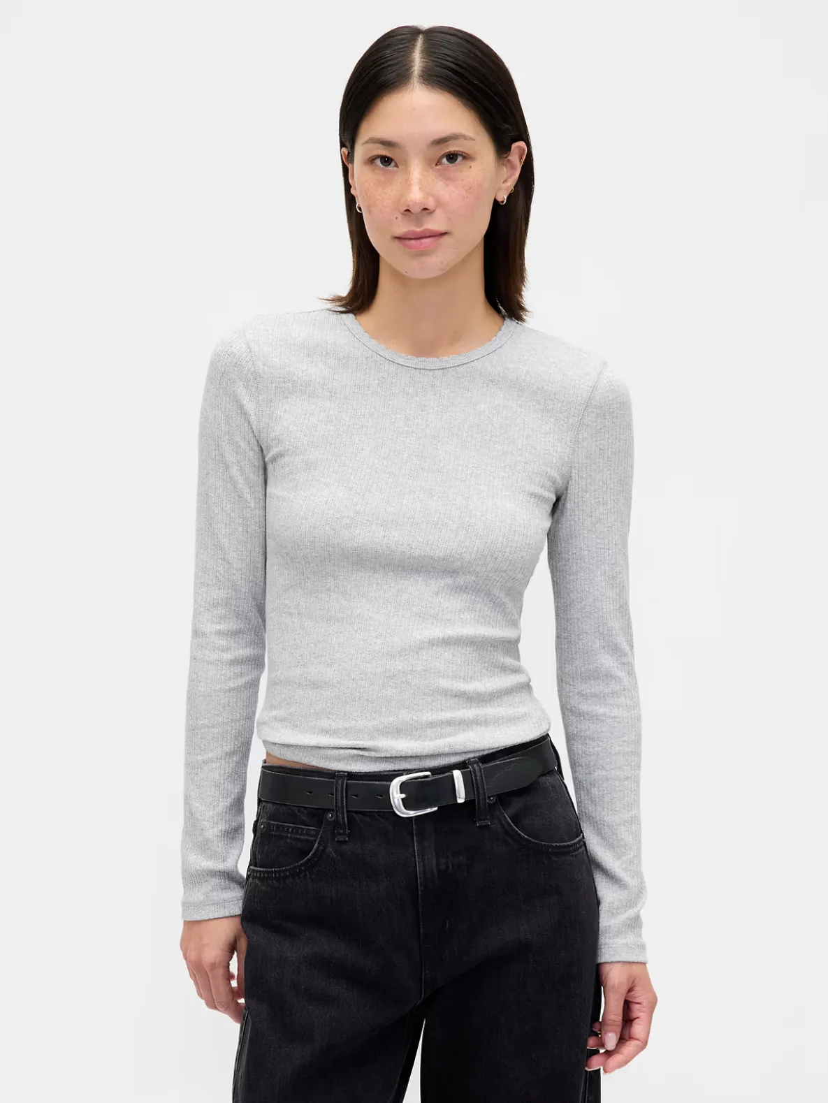 Pointelle Rib T-Shirt