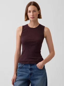 Pointelle Shell Tank Top