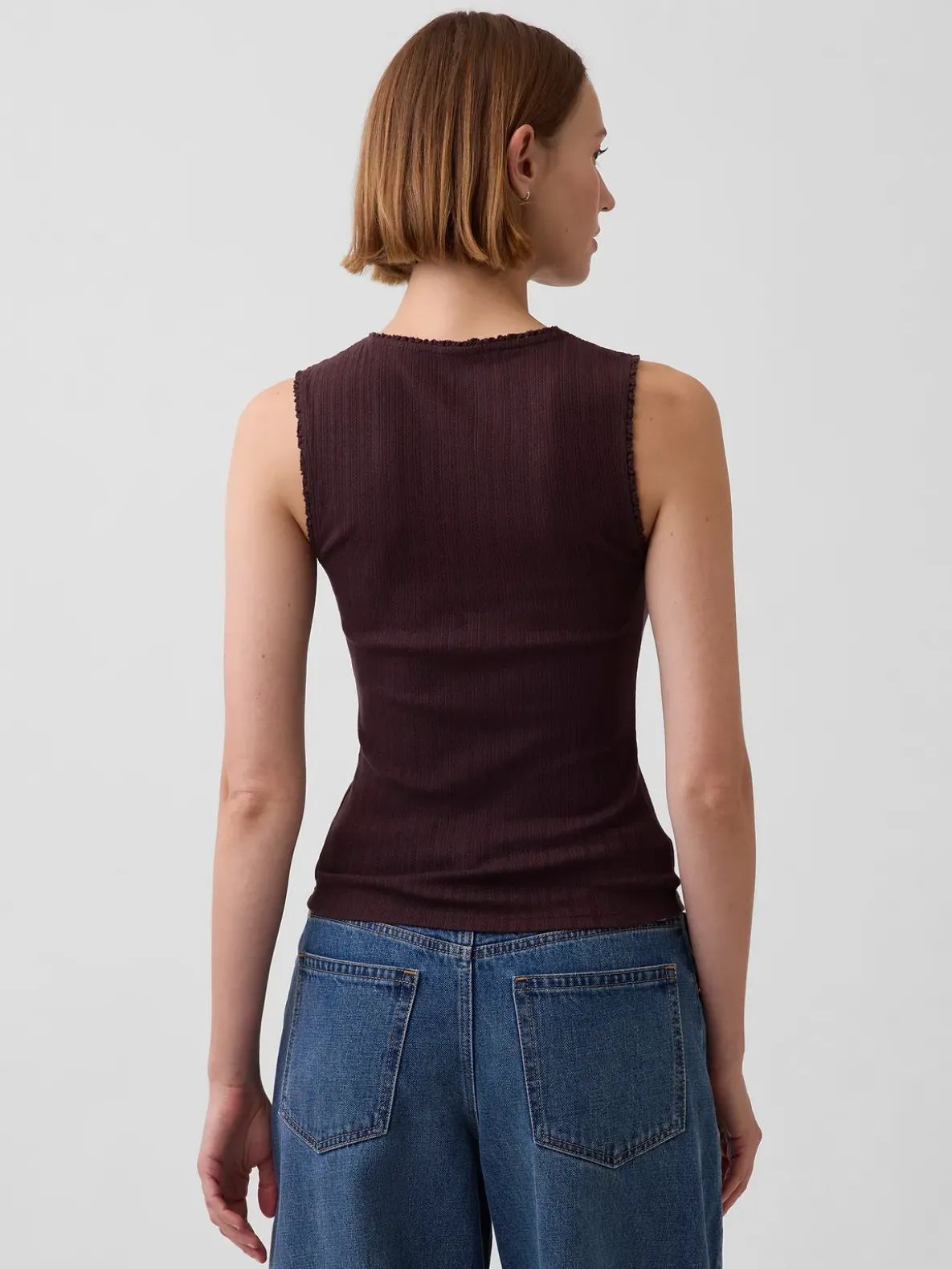 Pointelle Shell Tank Top