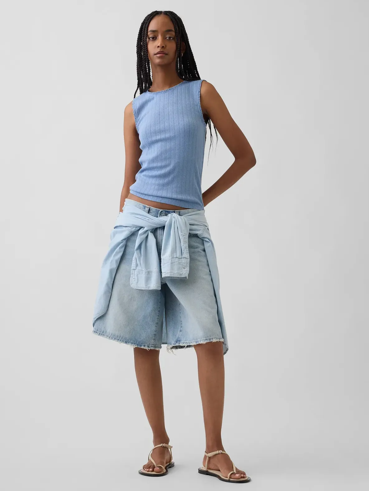 Pointelle Shell Tank Top