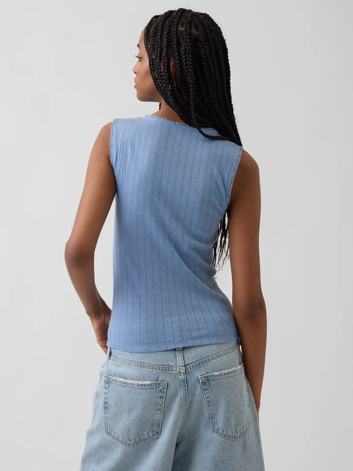 Pointelle Shell Tank Top