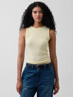 Pointelle Shell Tank Top