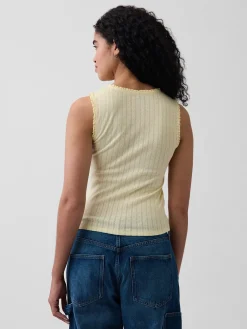Pointelle Shell Tank Top