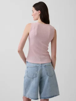Pointelle Shell Tank Top