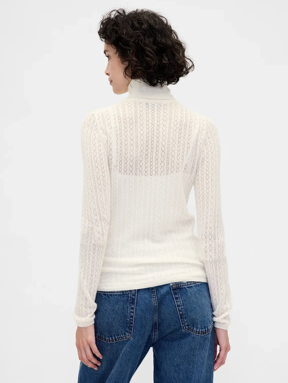 Pointelle Turtleneck Sweater