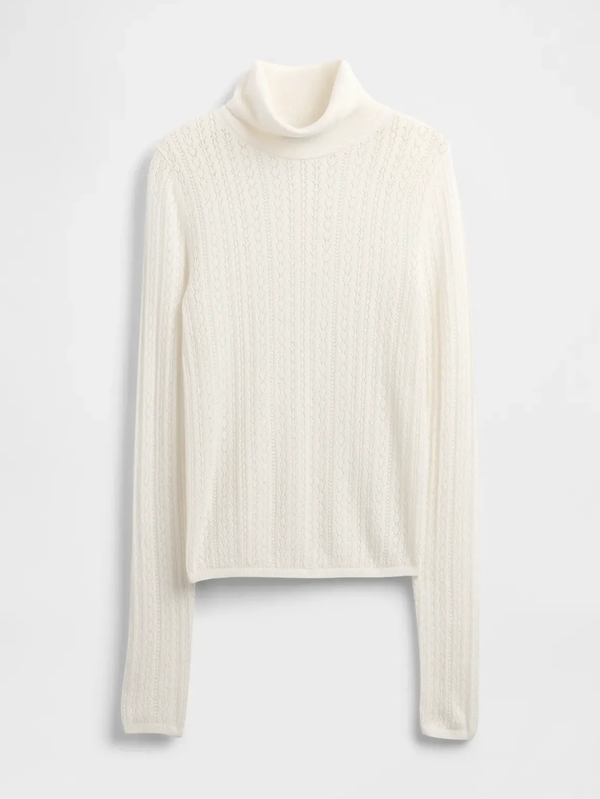 Pointelle Turtleneck Sweater