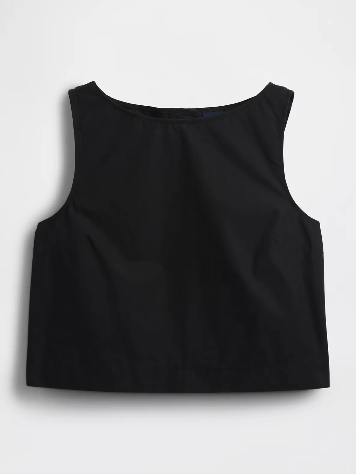 Poplin Boatneck Shell Tank Top