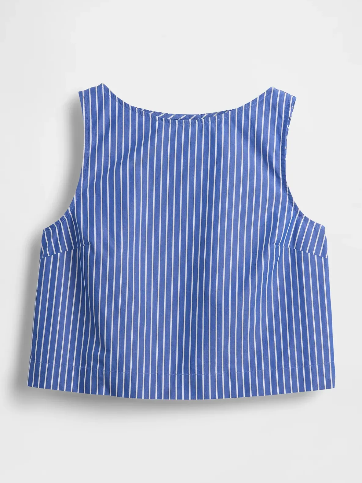 Poplin Boatneck Shell Tank Top