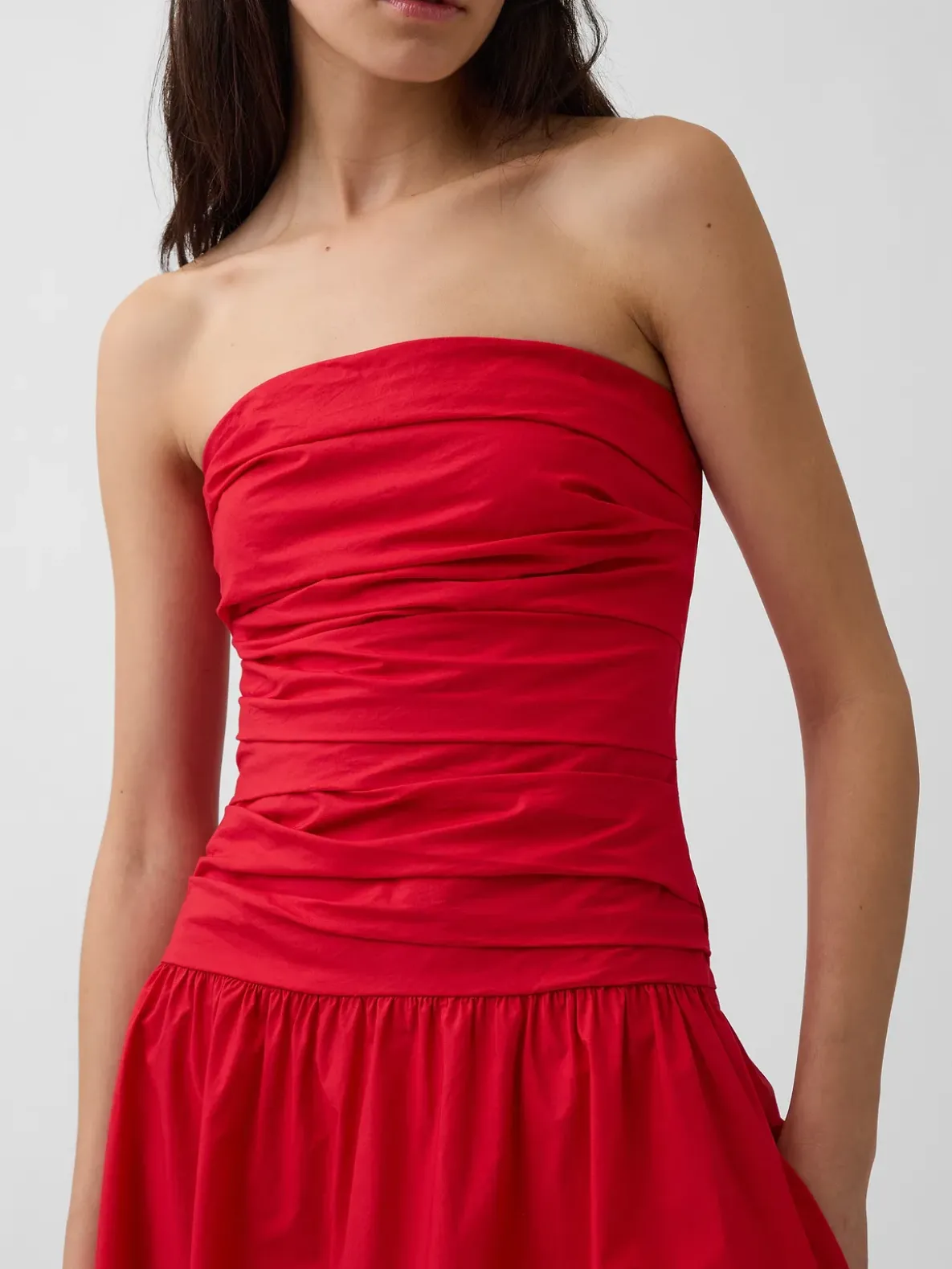 Poplin Drop-Waist Maxi Dress