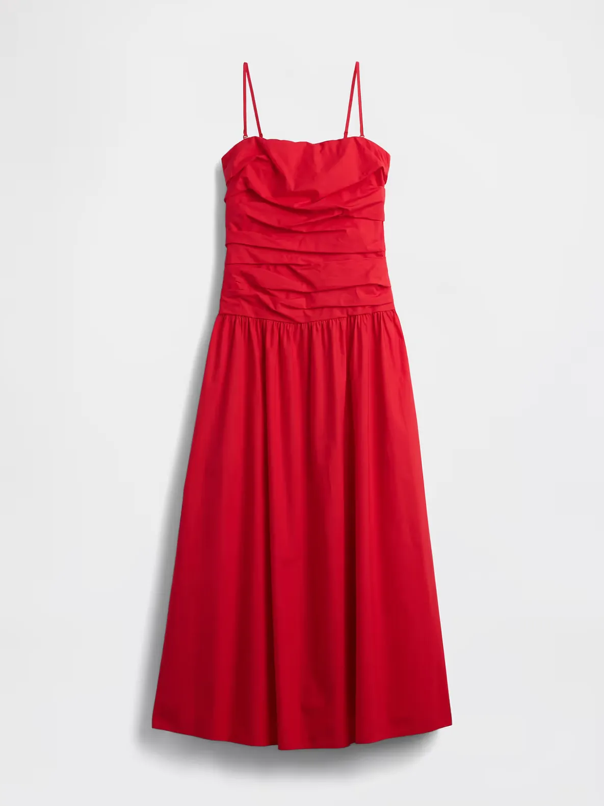 Poplin Drop-Waist Maxi Dress