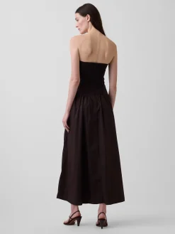 Poplin Drop-Waist Maxi Dress