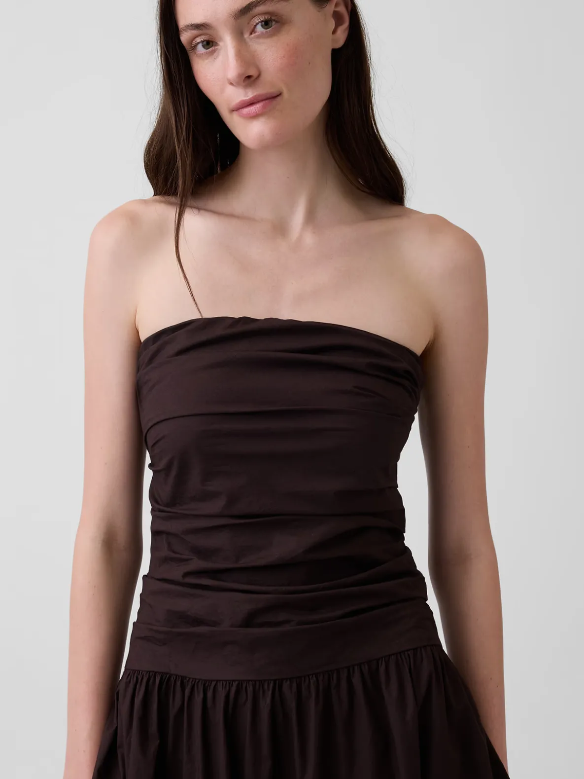 Poplin Drop-Waist Maxi Dress